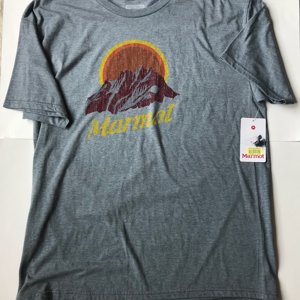 Men’s Marmot T shirt gray Mountain short sleeve XL